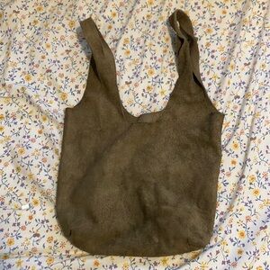 Los Angeles apparel suede leather tote purse